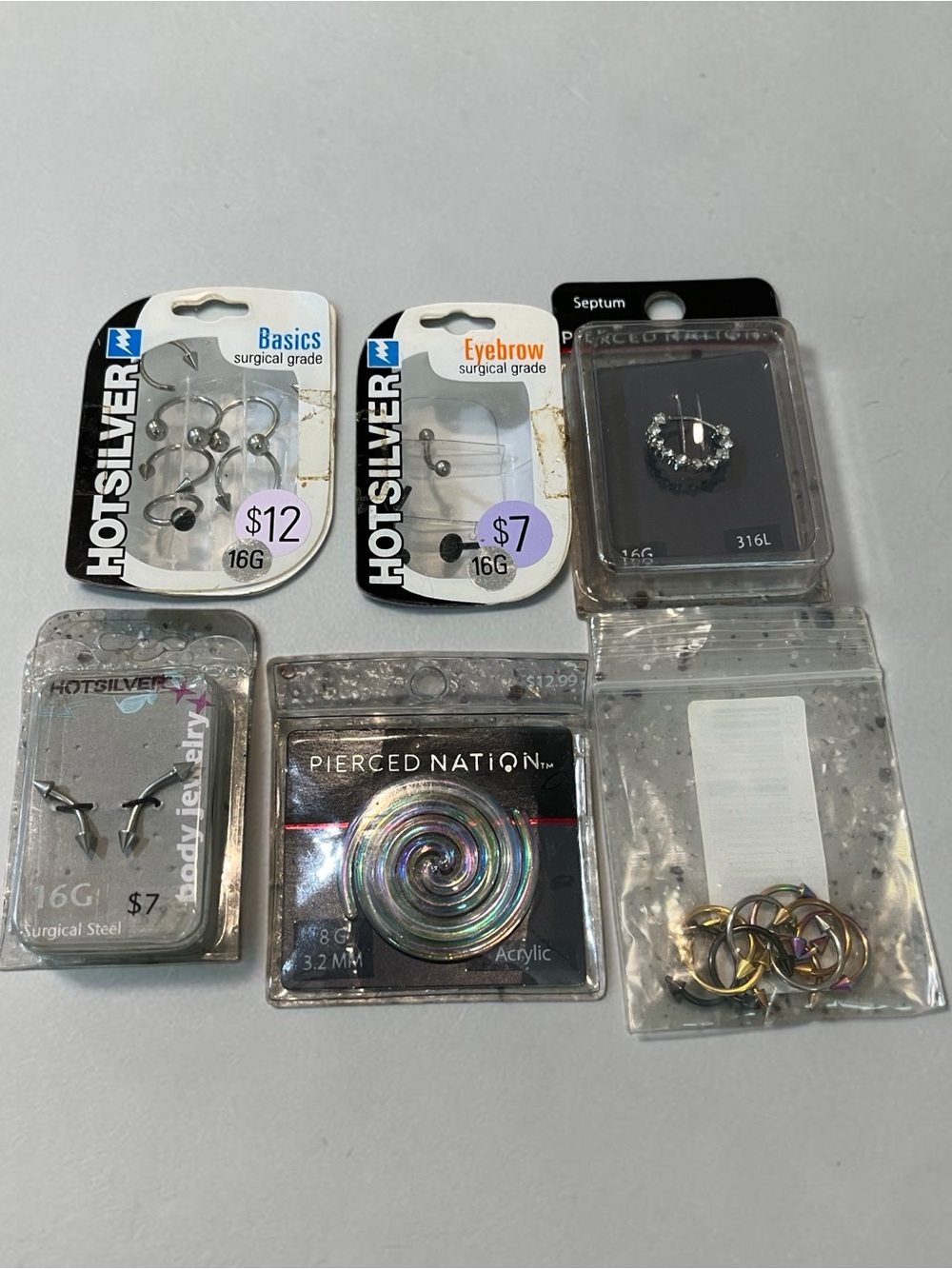 PIERCED NATION AND HOTSILVER BODY JEWELRY BUNDLE NEW IN PACKAGE